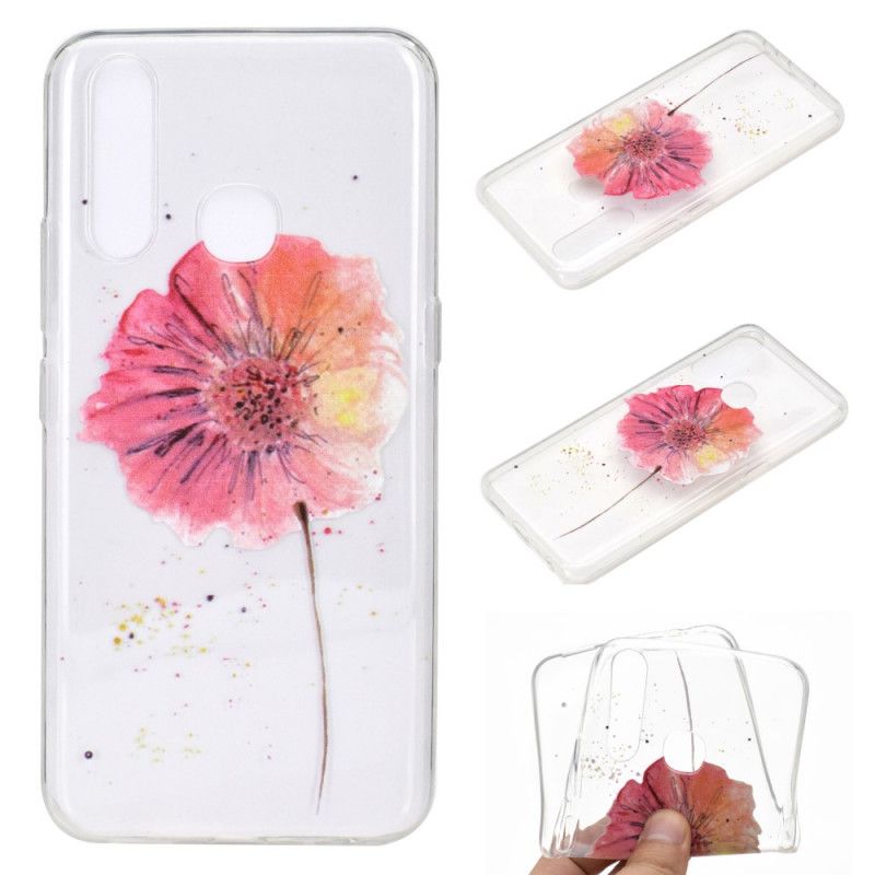 Hoesje Huawei P40 Lite E / Y7p Transparante Aquarel Klaproos
