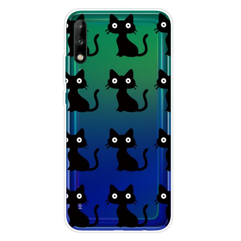 Hoesje voor Huawei P40 Lite E / Y7p Meerdere Zwarte Katten
