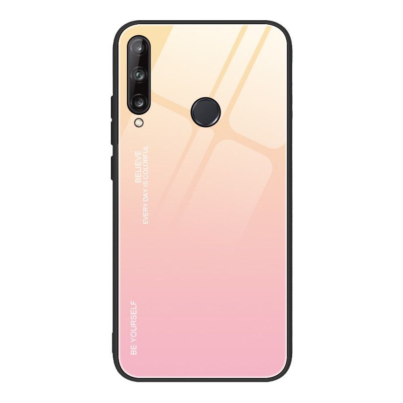 Hoesje voor Huawei P40 Lite E / Y7p Roze Rood Wees Jezelf Gehard Glas