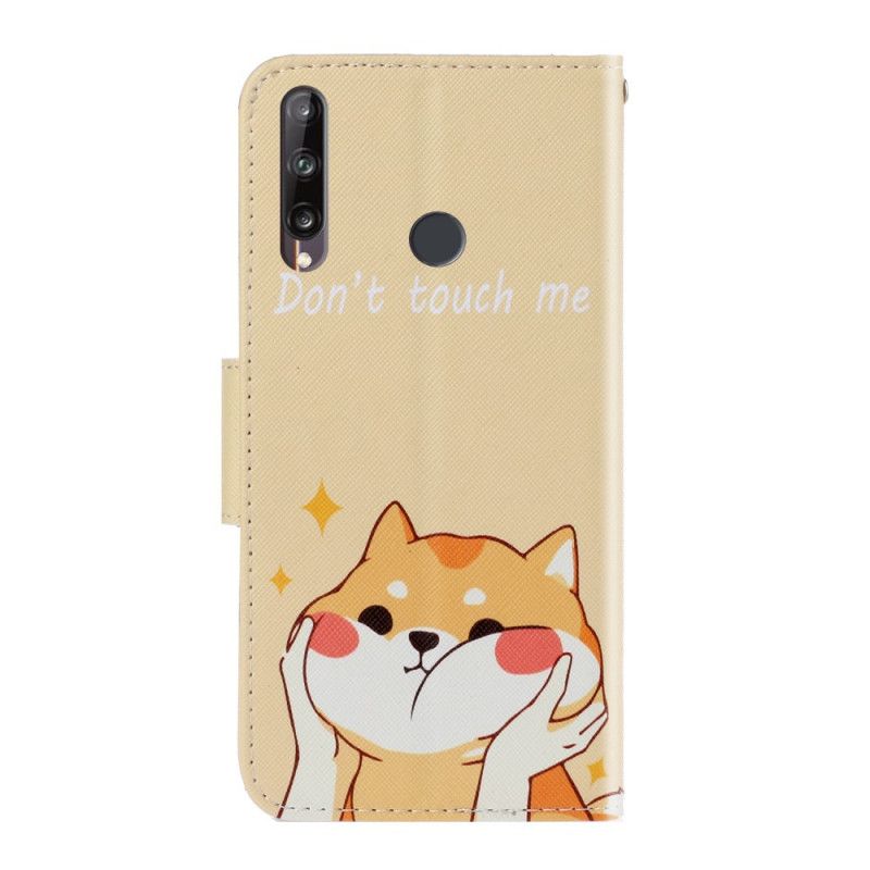 Leren Hoesje Huawei P40 Lite E / Y7p Kat Raak Me Niet Aan Met String