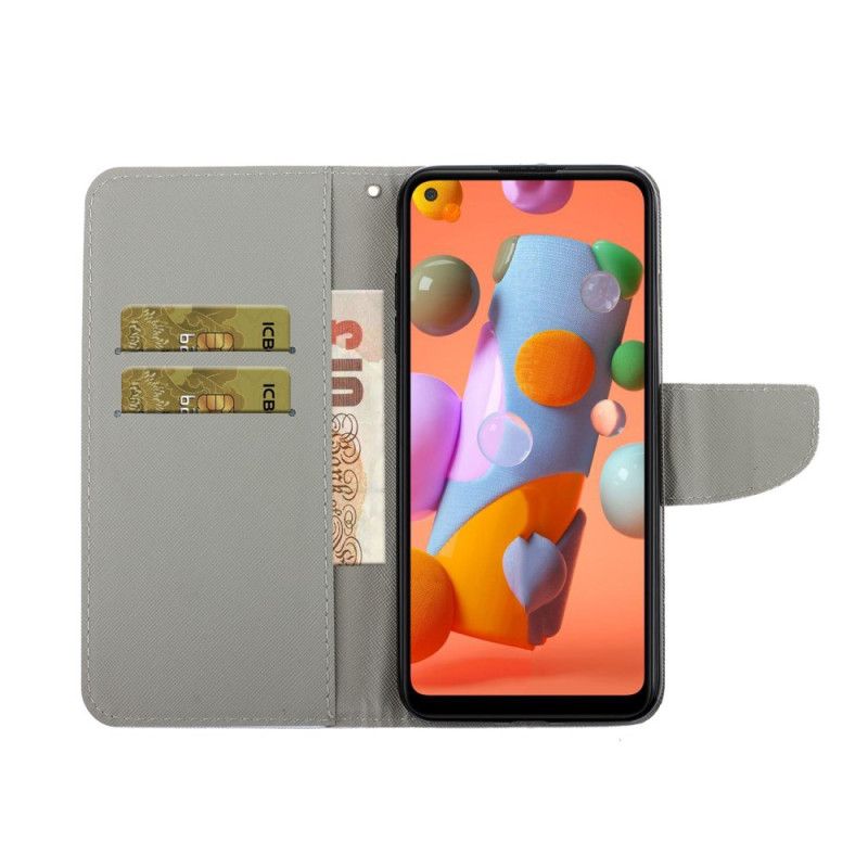 Leren Hoesje Huawei P40 Lite E / Y7p Kat Raak Me Niet Aan Met String