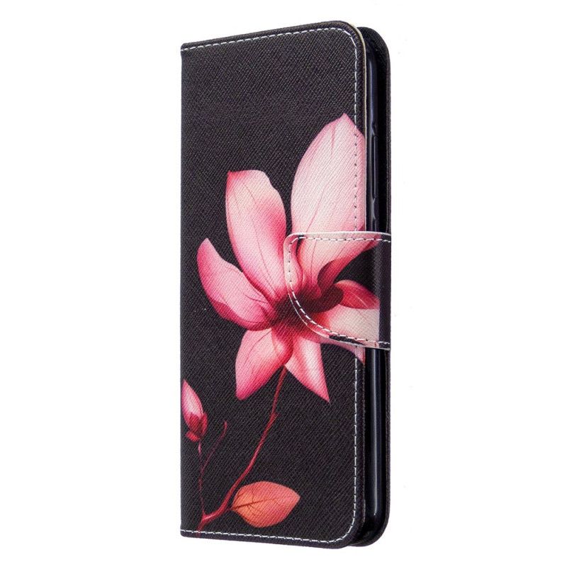 Leren Hoesje Huawei P40 Lite E / Y7p Roze Bloem