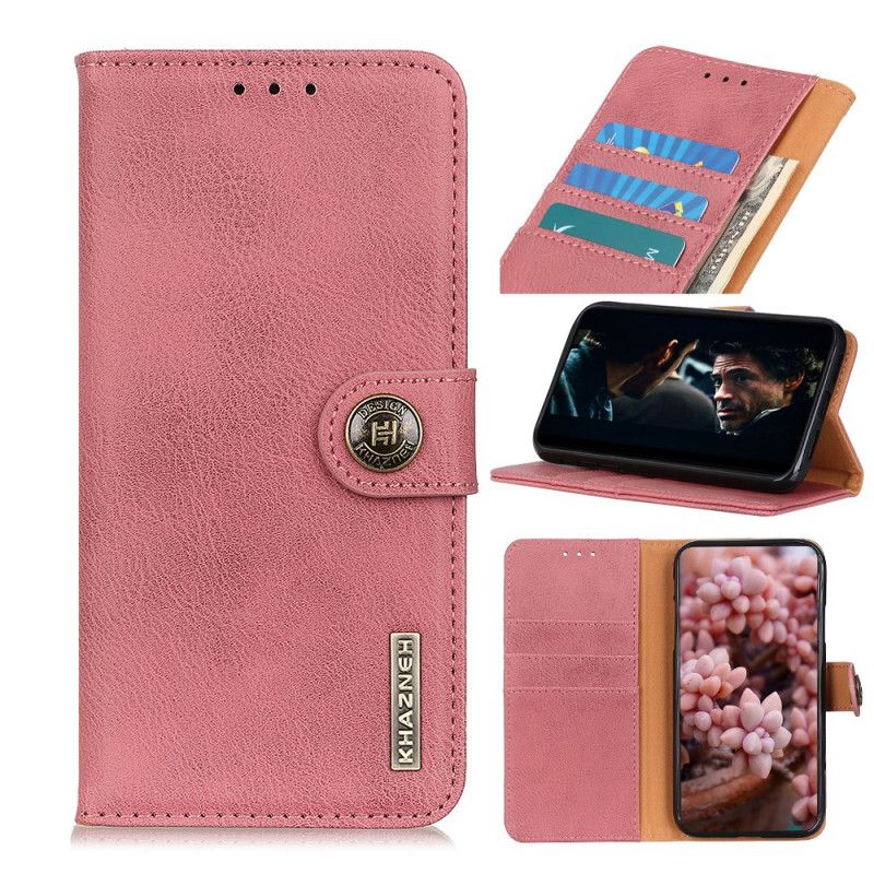 Leren Hoesje Huawei P40 Lite E / Y7p Roze Zwart Khazneh Kunstleer