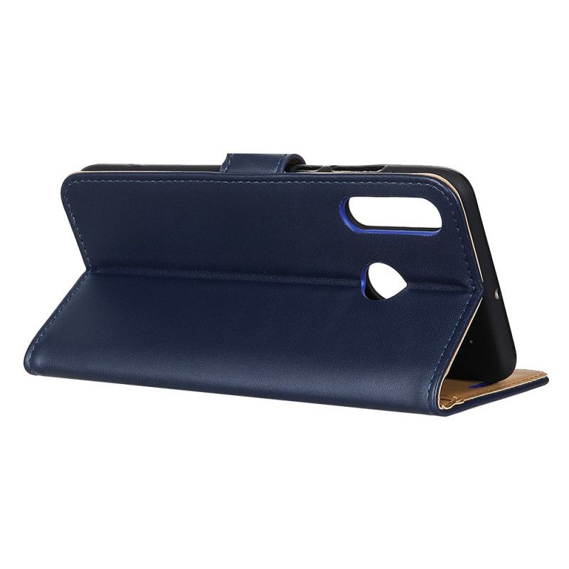 Leren Hoesje voor Huawei P40 Lite E / Y7p Donkerblauw Zwart Eenvoudig Kunstleer