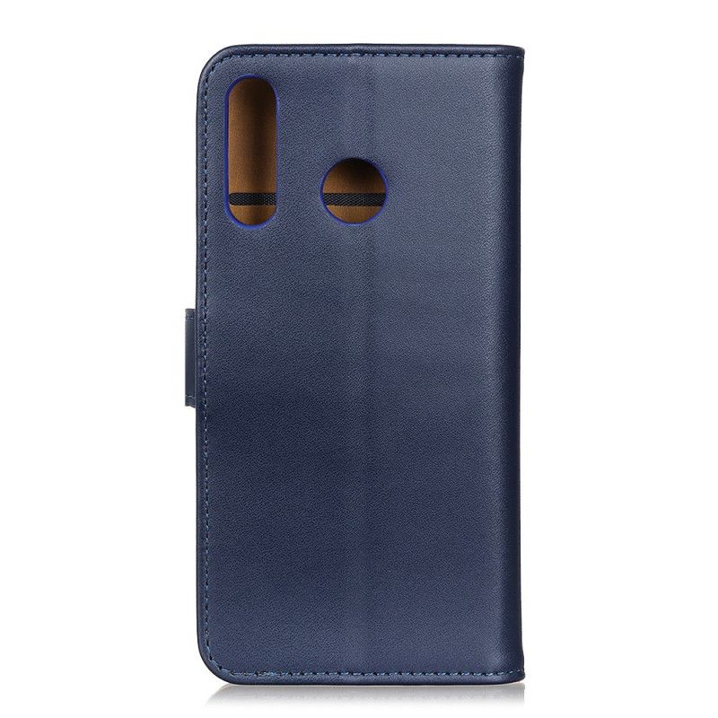 Leren Hoesje voor Huawei P40 Lite E / Y7p Donkerblauw Zwart Eenvoudig Kunstleer