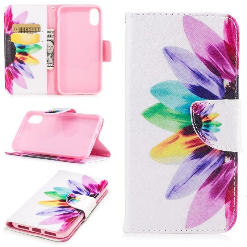 Bescherming Hoesje iPhone X Telefoonhoesje Aquarelbloem