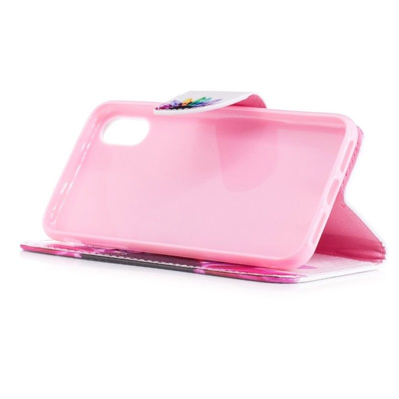 Bescherming Hoesje iPhone X Telefoonhoesje Aquarelbloem