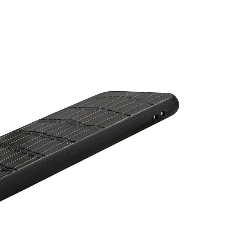 Case Hoesje iPhone X Bruin Telefoonhoesje Echt Leer Met Krokodillenleer