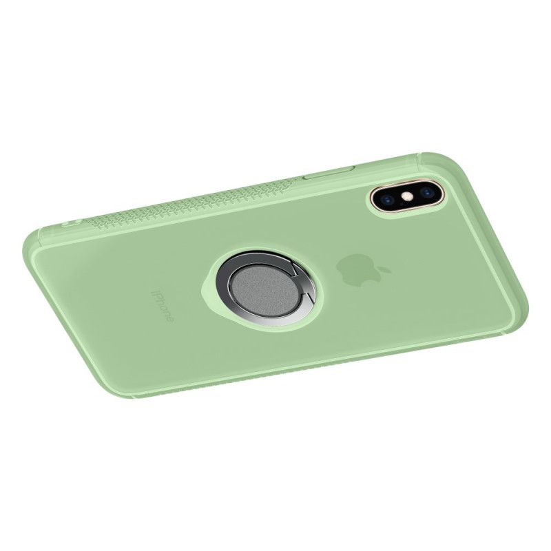 Case Hoesje iPhone X Groen Magenta Telefoonhoesje Kleurwisseling Binnen / Buiten Met Ring