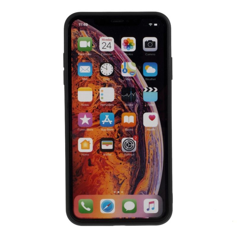 Cover Hoesje iPhone X Rood Zwart Telefoonhoesje Harde Mat Siliconen