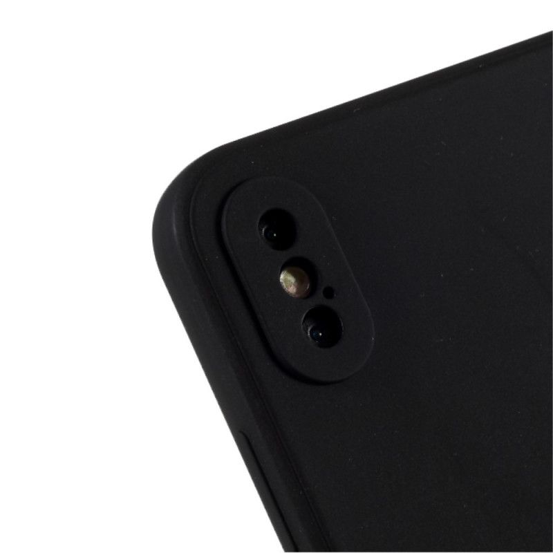Cover Hoesje iPhone X Rood Zwart Telefoonhoesje Harde Mat Siliconen