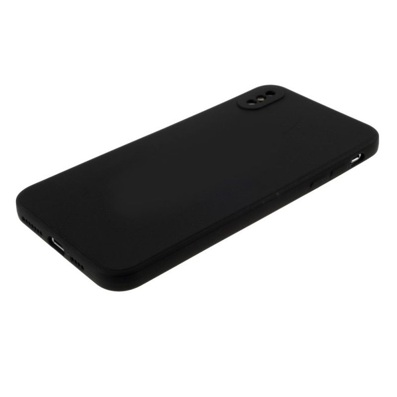 Cover Hoesje iPhone X Rood Zwart Telefoonhoesje Harde Mat Siliconen