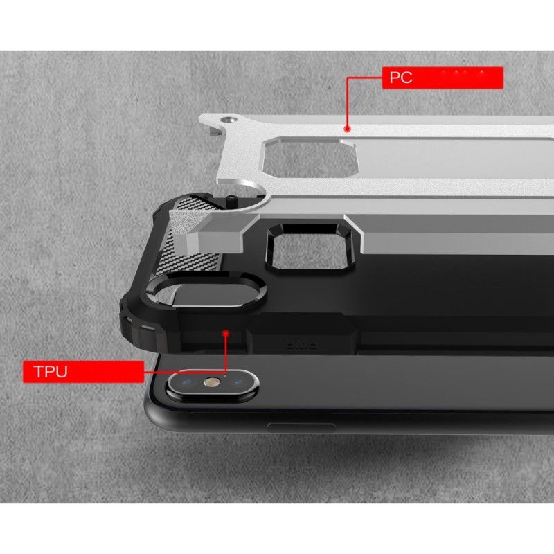 Cover Hoesje iPhone X Rood Zwart Telefoonhoesje Overlevende