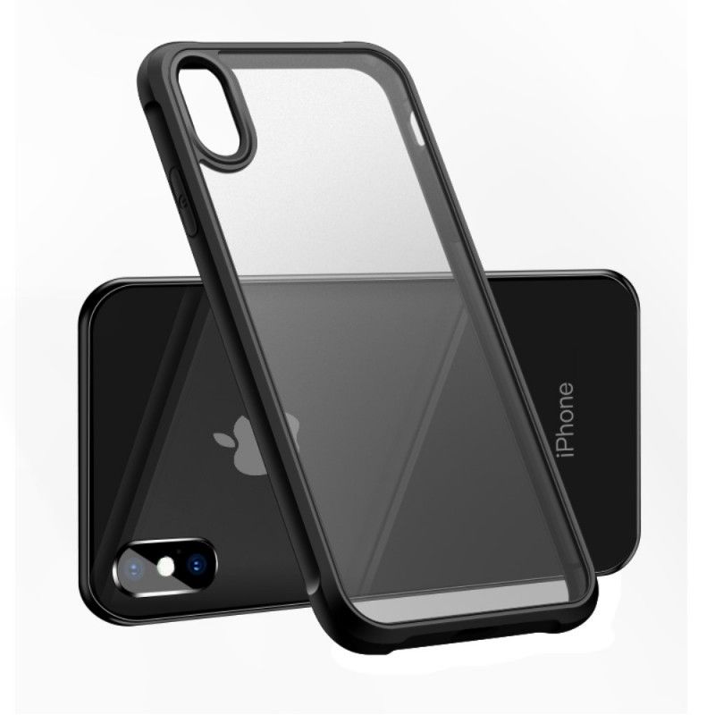 Cover Hoesje iPhone X Rood Zwart Telefoonhoesje Transparante Leeu Beschermkussens
