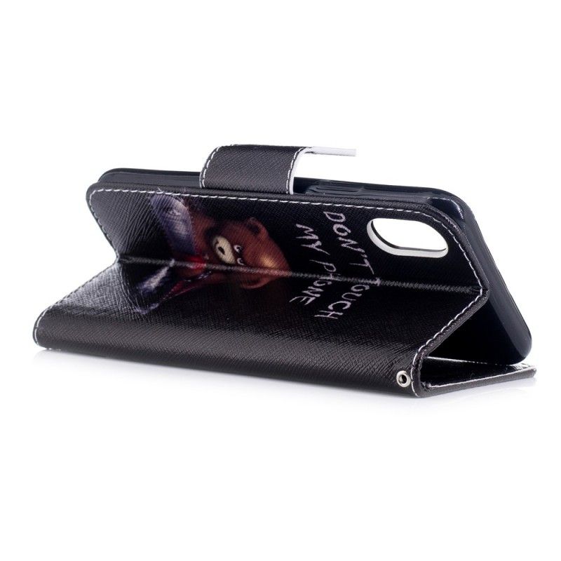 Flip Case Leren iPhone X Gevaarlijke Beer