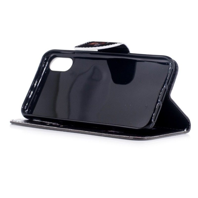 Flip Case Leren iPhone X Gevaarlijke Beer