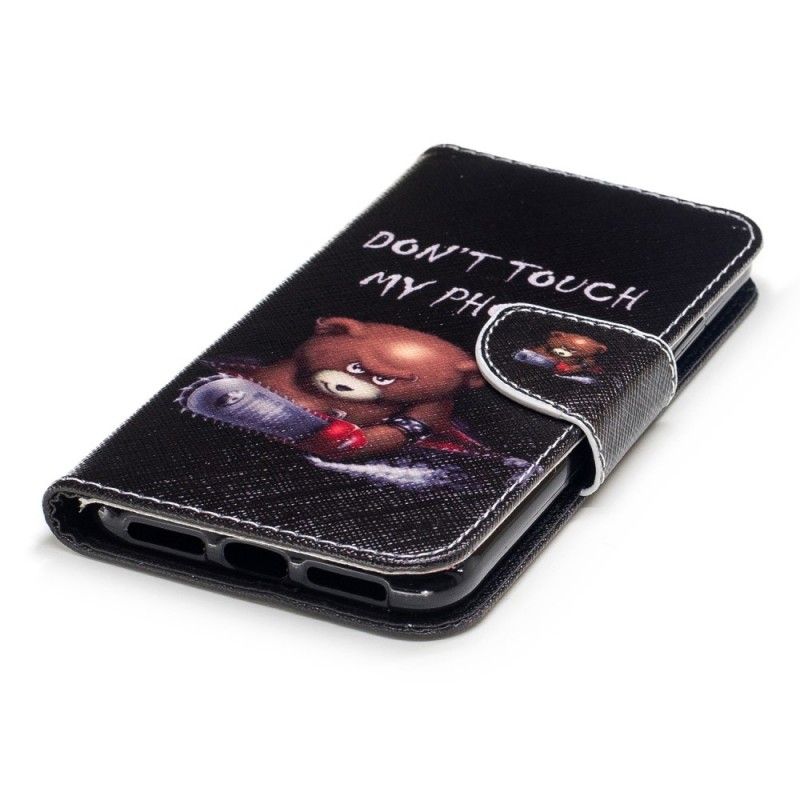 Flip Case Leren iPhone X Gevaarlijke Beer