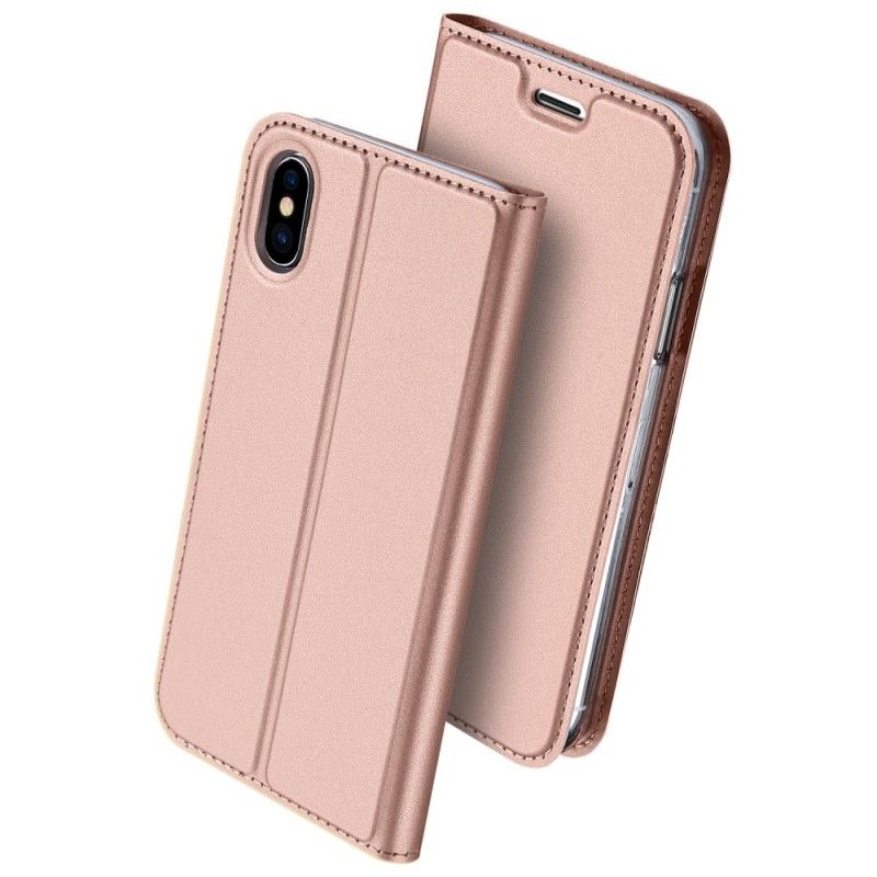 Folio-hoesje iPhone X Goud Zwart Telefoonhoesje Harmonieus