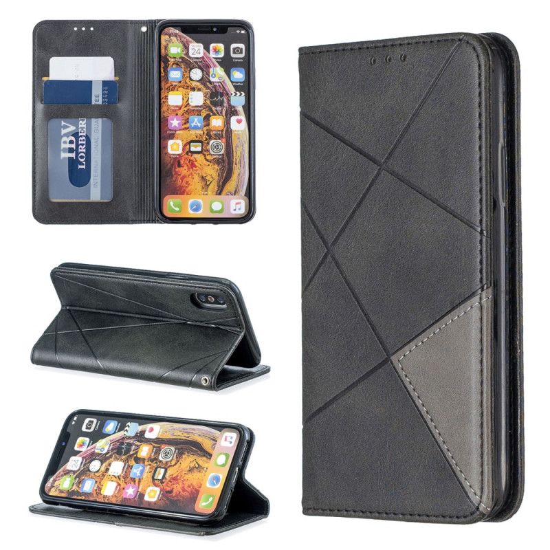 Folio-hoesje voor iPhone X Grijs Zwart Kunstenaarsstijl