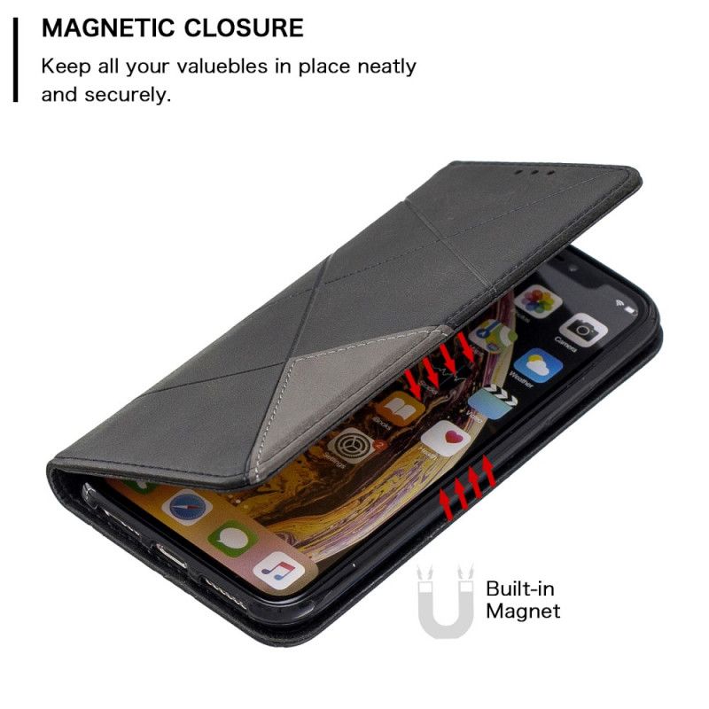 Folio-hoesje voor iPhone X Grijs Zwart Kunstenaarsstijl