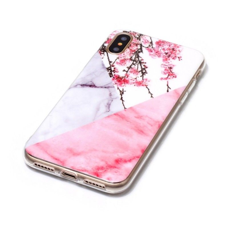 Hoesje iPhone X Gemarmerde Pruimenbloesems
