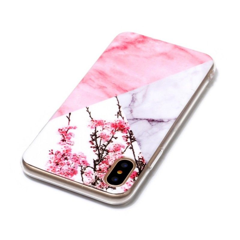 Hoesje iPhone X Gemarmerde Pruimenbloesems