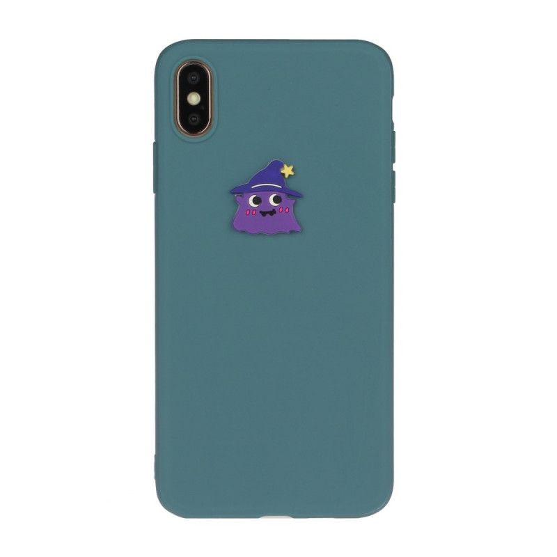 Hoesje iPhone X Grijs Wit Siliconen Grappig Dierenlogo