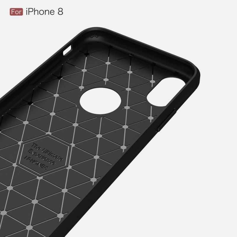 Hoesje iPhone X Grijs Zwart Geborsteld Koolstofvezel