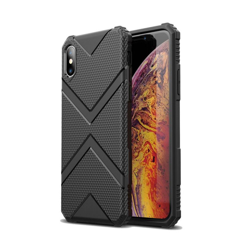 Hoesje iPhone X Groen Zwart Schild