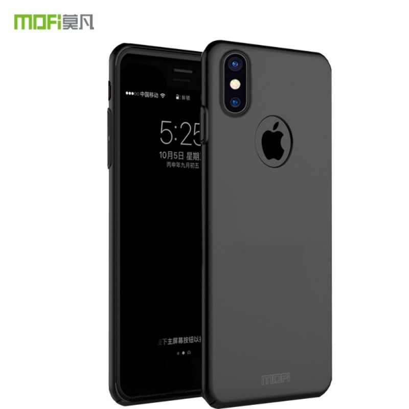 Hoesje iPhone X Rood Zwart Mofi Slim Touch