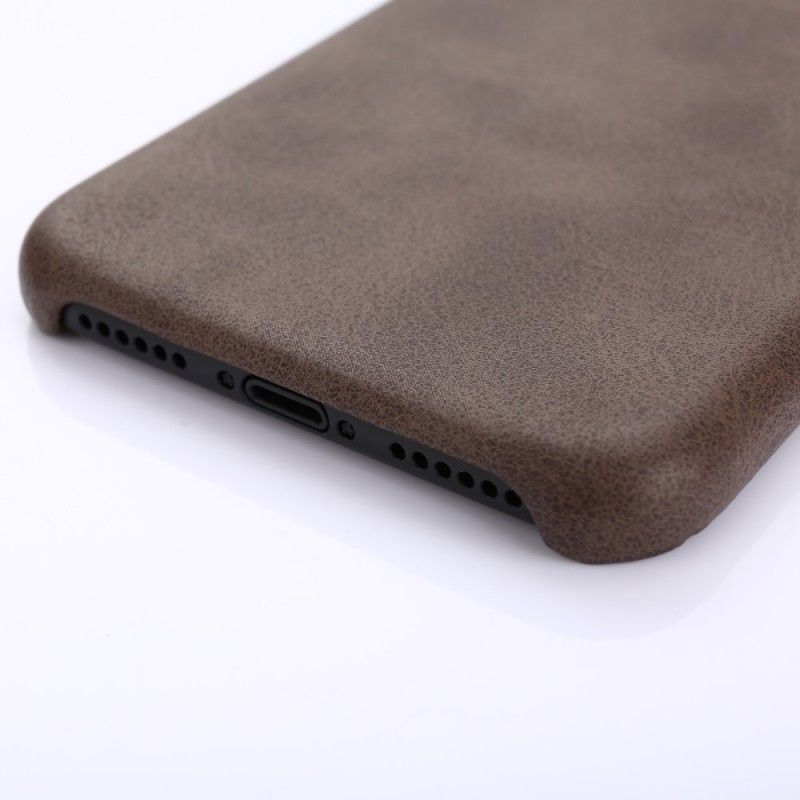 Hoesje iPhone X Taupe Retro Leereffect