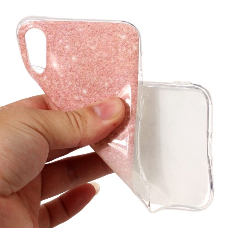 Hoesje iPhone X Wit Zwart Gemarmerd Effect