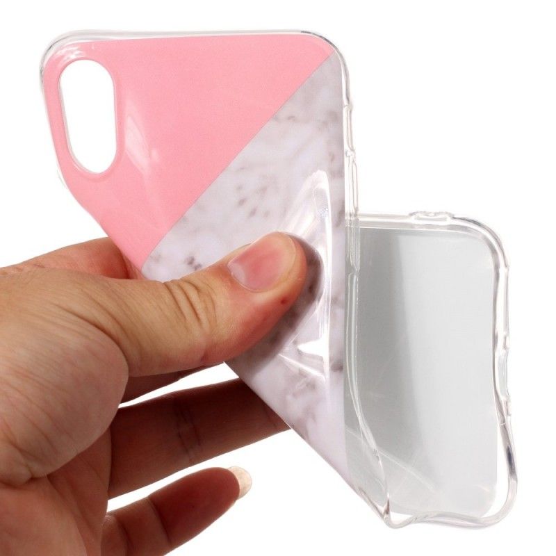 Hoesje voor iPhone X Geometrisch Marmereffect