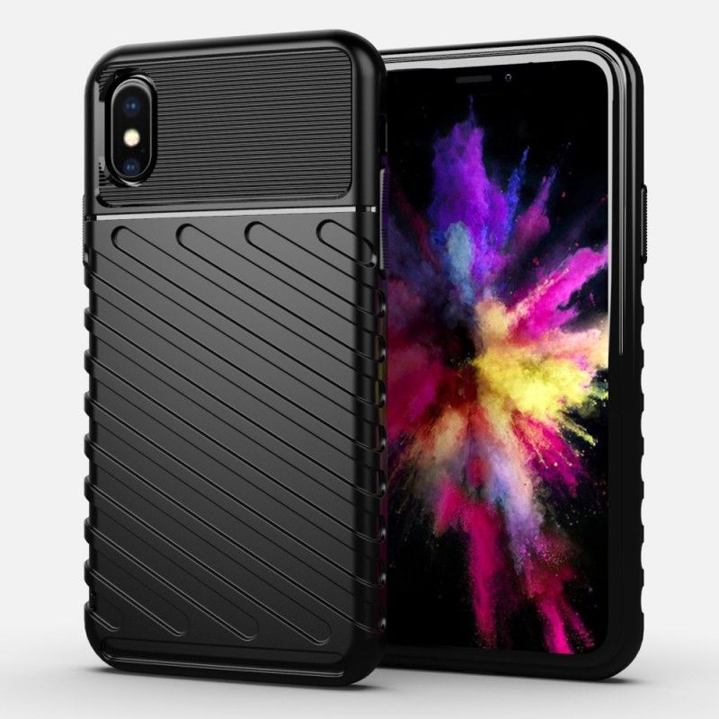 Hoesje voor iPhone X Groen Zwart Donderreeks