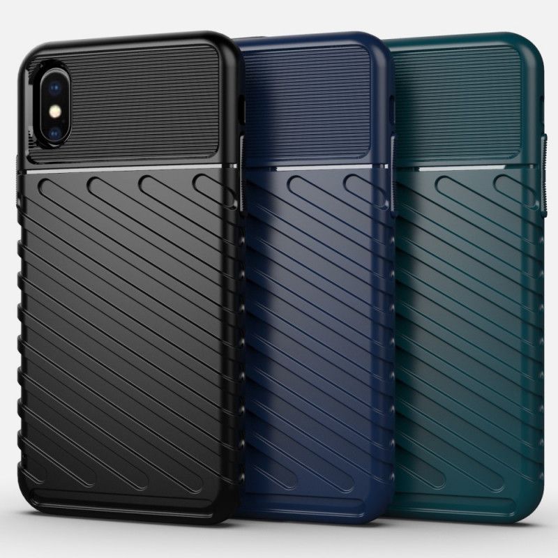 Hoesje voor iPhone X Groen Zwart Donderreeks