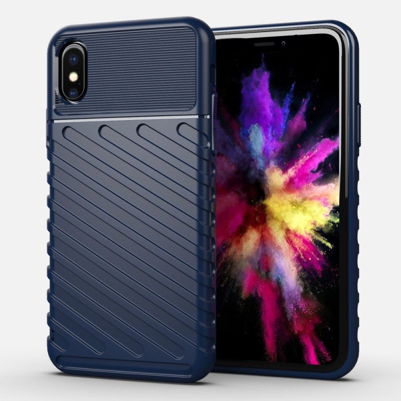 Hoesje voor iPhone X Groen Zwart Donderreeks