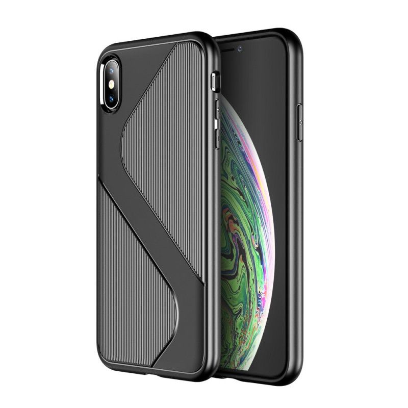 Hoesje voor iPhone X Groen Zwart Ontwerp Met S-Structuur