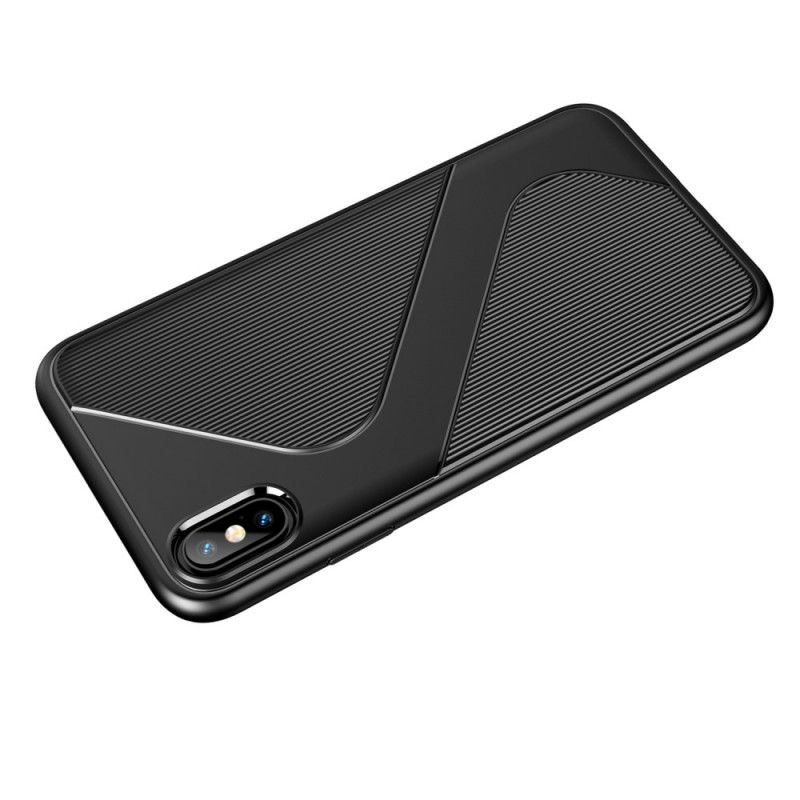 Hoesje voor iPhone X Groen Zwart Ontwerp Met S-Structuur