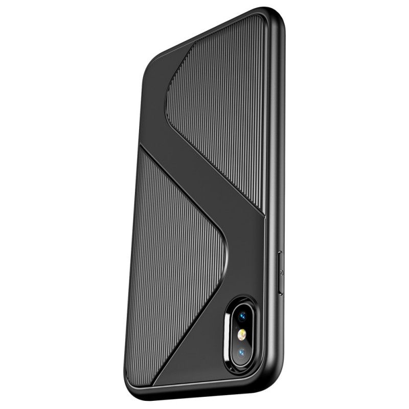 Hoesje voor iPhone X Groen Zwart Ontwerp Met S-Structuur