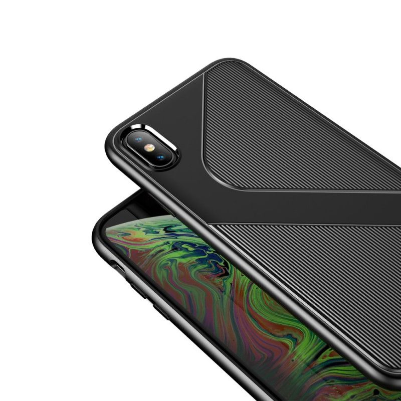 Hoesje voor iPhone X Groen Zwart Ontwerp Met S-Structuur