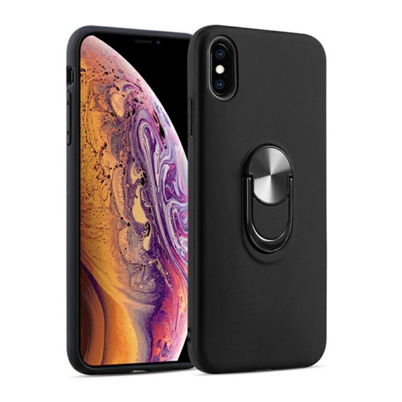 Hoesje voor iPhone X Rood Zwart Afneembaar Met Steunring
