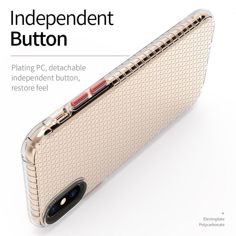 Hoesje voor iPhone X Roze Zwart Design Honingraatstijl