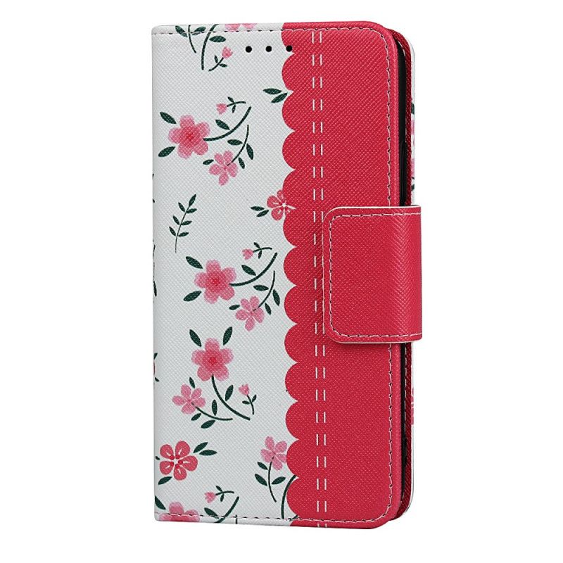 Leren Hoesje iPhone X Groen Rood String Roosjes