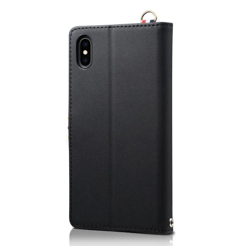 Leren Hoesje iPhone X Koffie Bolletjestrui