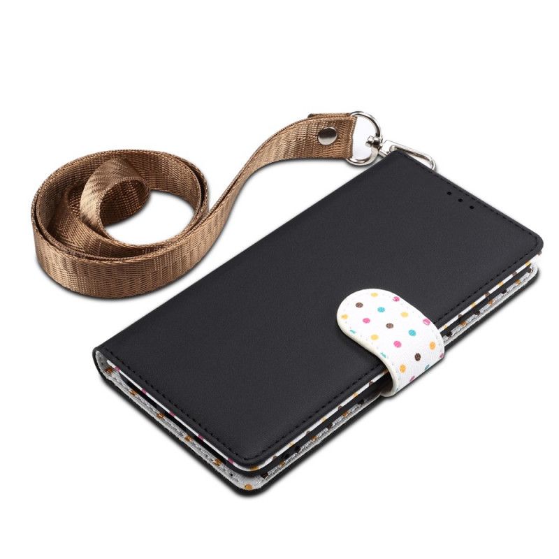 Leren Hoesje iPhone X Koffie Bolletjestrui