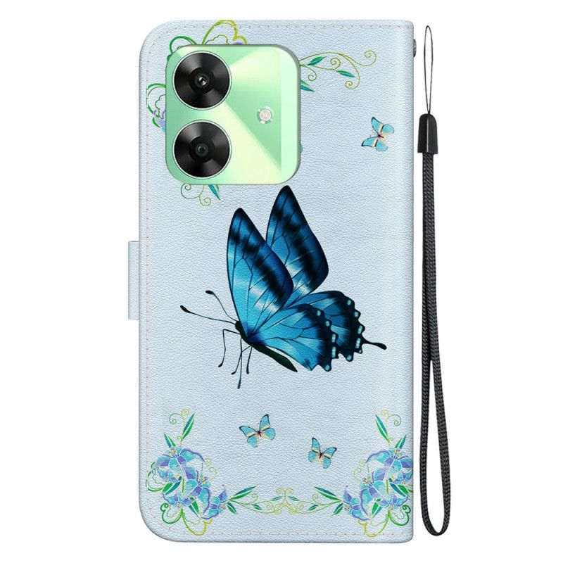 Folio-hoesje Realme C63 Telefoonhoesje Blauw Landschap