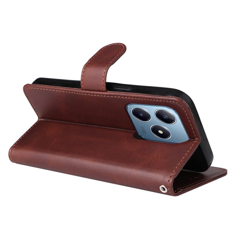 Folio-hoesje Realme C63 Telefoonhoesje Effen Leer-effect