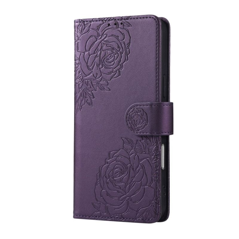 Leren Hoesje Realme C63 Bloemenkant Bescherming Hoesje