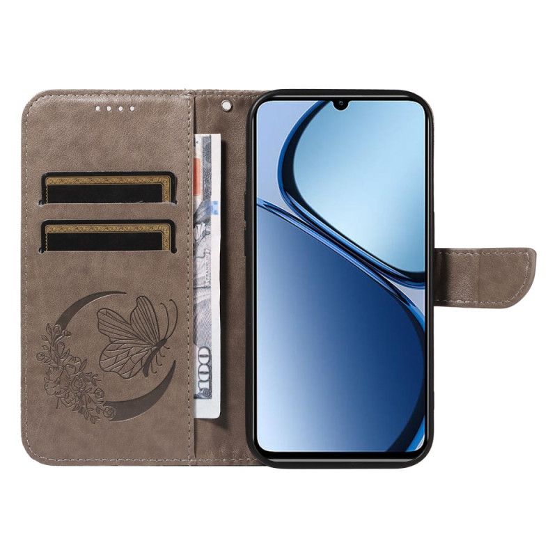 Leren Hoesje Voor Realme C63 Grafische Vlinder