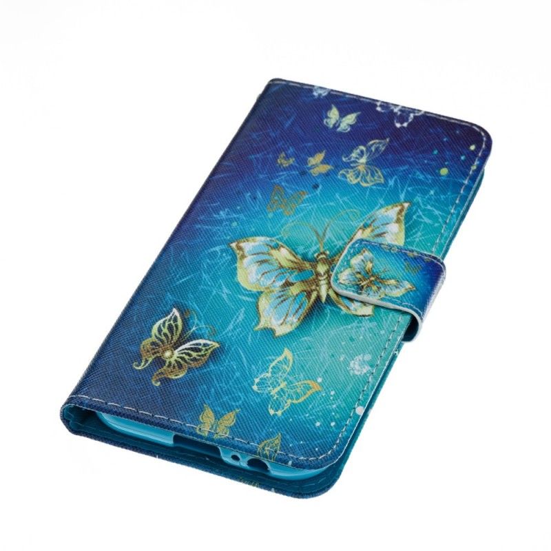 Flip Case Leren Samsung Galaxy A5 2017 Gouden Vlinders